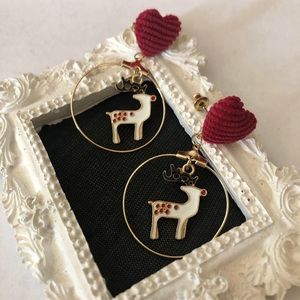 Christmas reindeer earrings